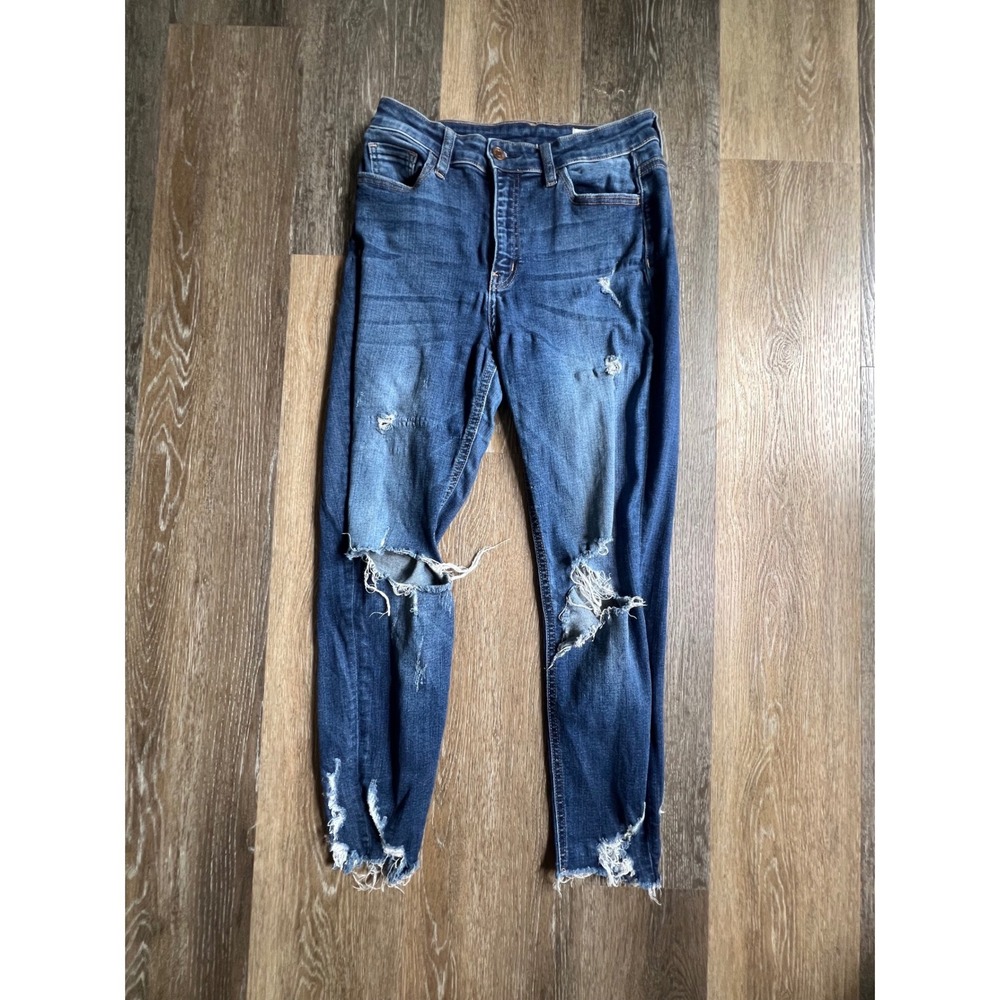 Bridge by‎ GLY Skinny Jeans Womens 28 Blue Distressed Curvy High Rise BG5296AA